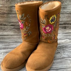UGG Australia boots with floral embroidery